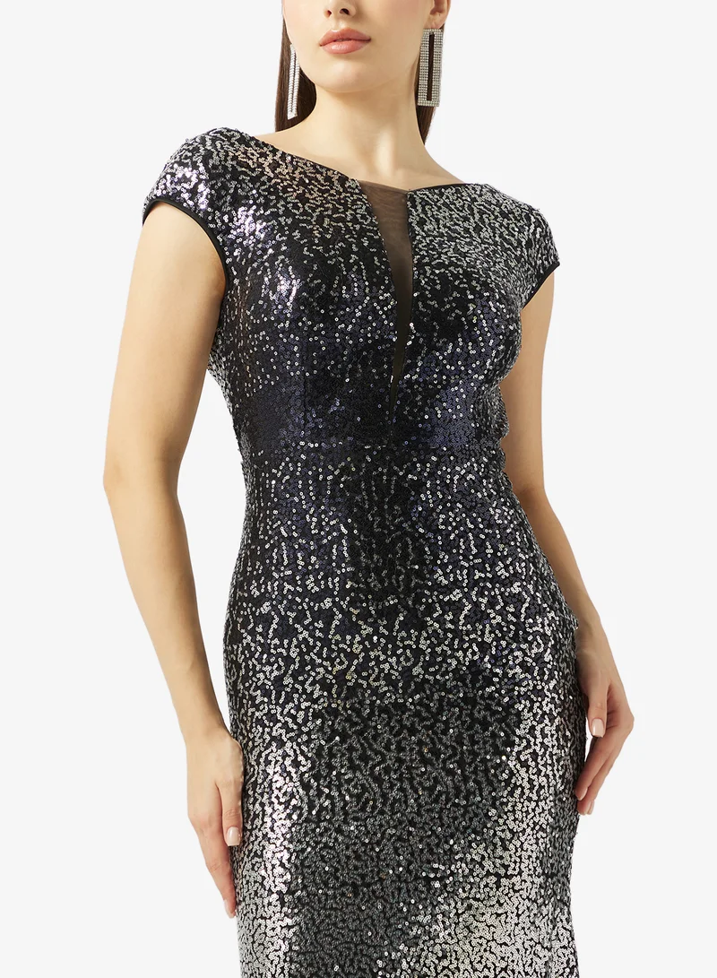 Ella Limited Edition  Shimmer Dress With Back Cowl Neck for Women | Best Price UAE